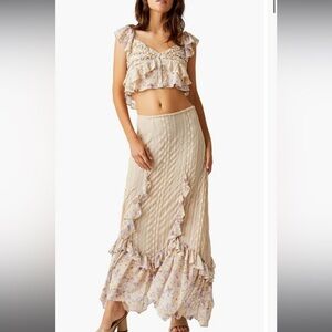 Free People Now & Then Top & Skirt Set NWOT
